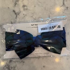 Little Sleepies emerald plaid hair bow